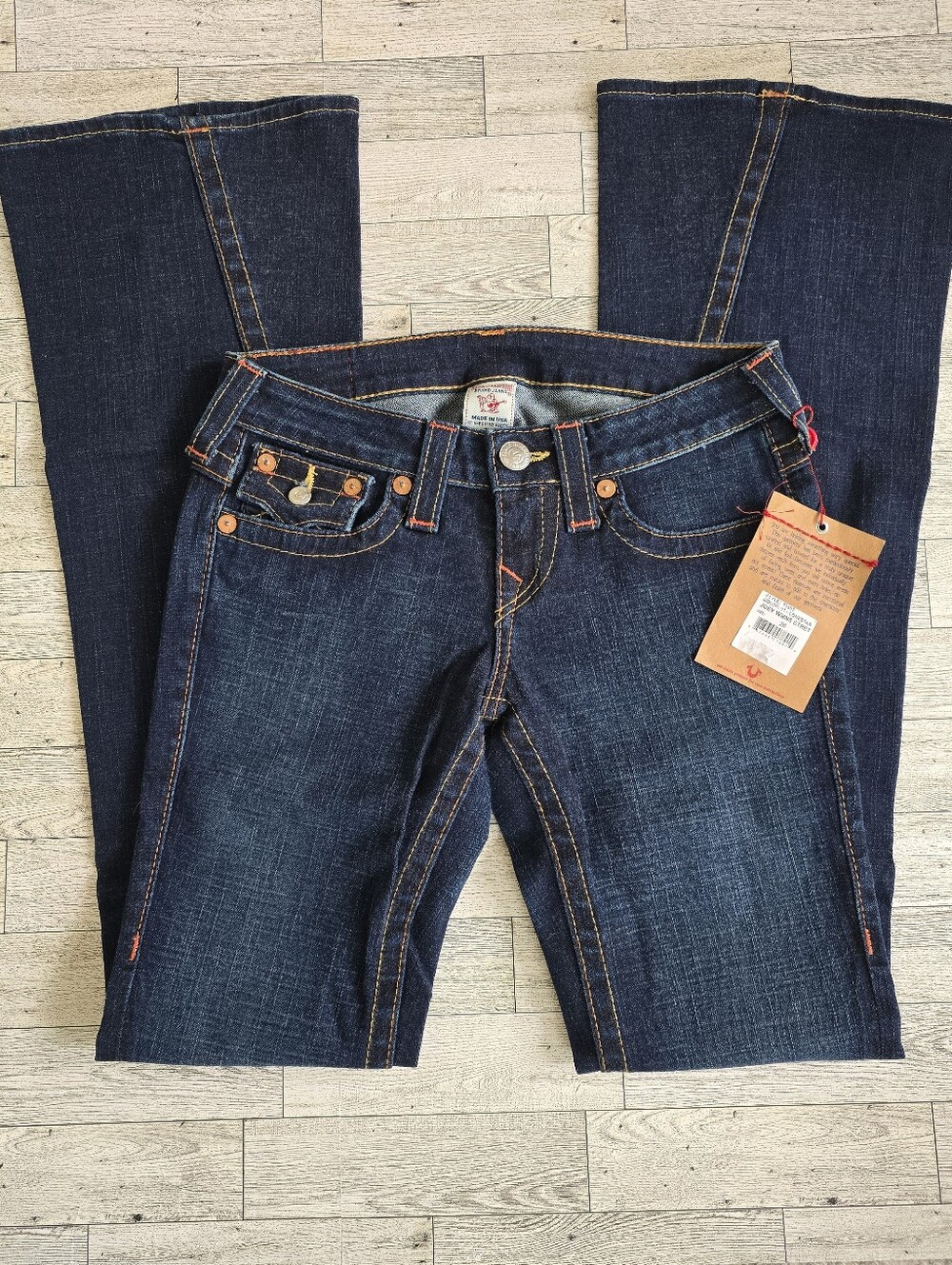 NWT True Religion Joey Stretch Flare Jeans Lonestar Dark Wash Size 26